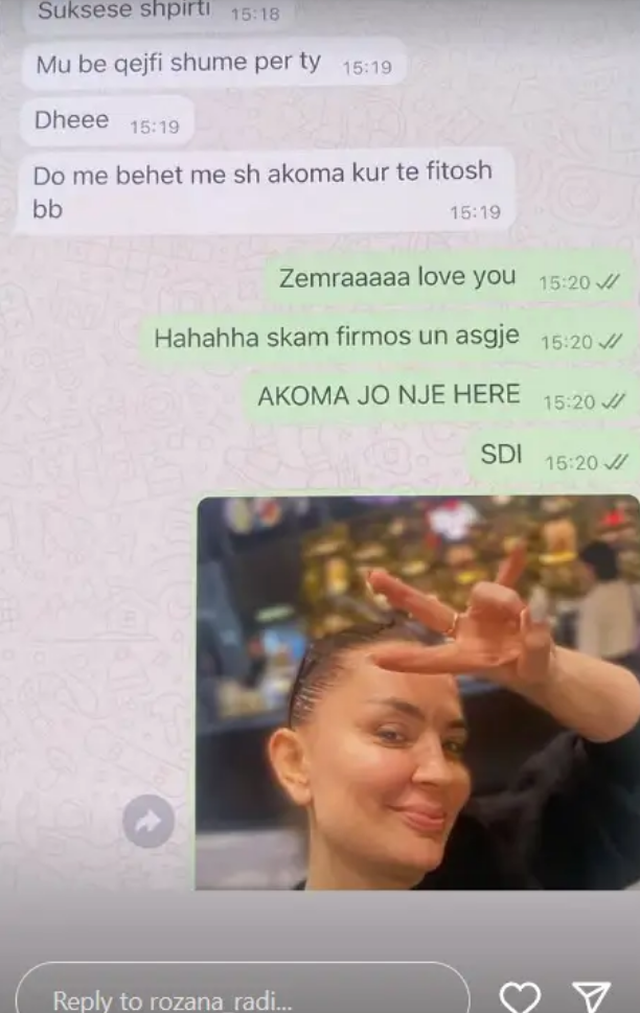FOTO/ Menaxheri i Rozana Radit nxjerr bisedat e saj me Olta Gixharin
