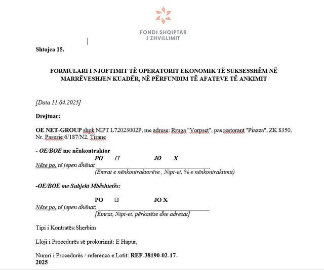 DOKUMENTET/ “Rekordi” i Tan Agollit, nga 10 firma në garë,