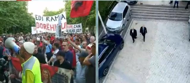 ZHVENDOSET PROTESTA PARA KUVENDIT/ Deputetët dalin nga seanca plenare,